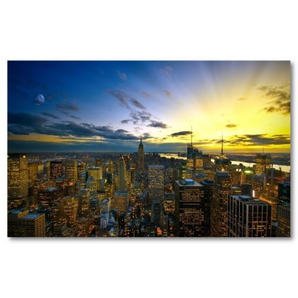 Αφίσα (Νέα Υόρκη, αξιοθέατα, θέα, πόλη, αρχιτεκτονική, κτίρια, Νέα Υόρκη, sunny)